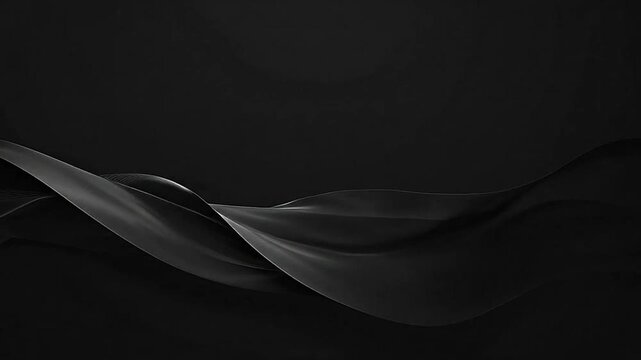 A smooth dark wave flows across a deep black background