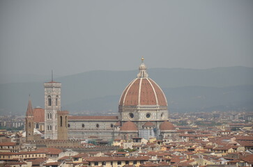 Fototapeta premium Florence Cathedral Skyline with Brunelleschi Dome and Historic Cityscape, Tuscany, Italy