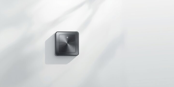 Polished metal switch with minimalist white background
