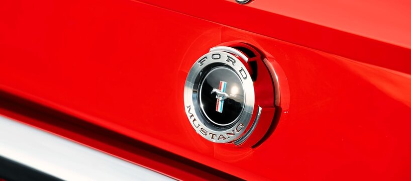 1964 Ford Mustang, legend super car, American car. red car 