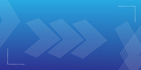 Fototapeta premium Abstract blue gradient long banner template. Minimal business background with line vector creative background corporate