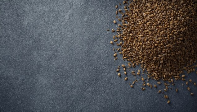 Organic yerba mate leaves ready for brewing displayed on a high key lit textured table