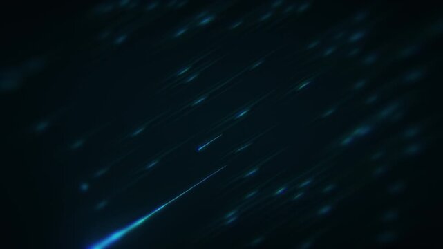 Retro shooting stars and meteors streaking diagonally across a dark blue background as a seamless loop, cinematic space background for gaming intro, thriller title sequence and energy brand content 16