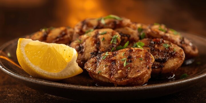 Limpets grilled to perfection with fresh lemon on the side