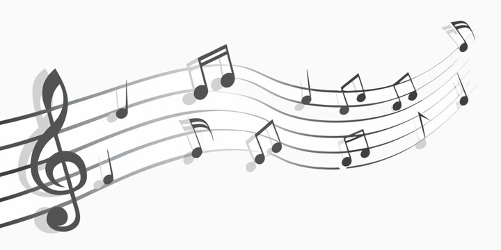 Musical Notation And Staff Lines In A Black Vector Illustration