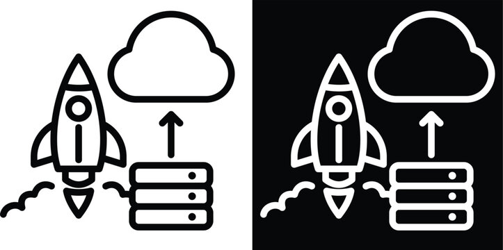 deploy Two-tone version in black and white background