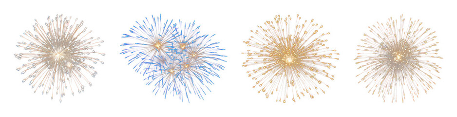 Fototapeta premium PNG Vibrant fireworks burst celebration on transparent background