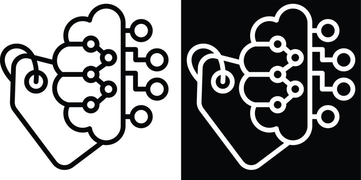 label Two-tone version in black and white background
