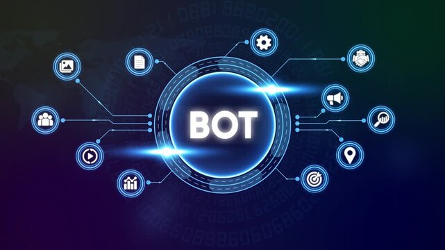 Ai chatbot technology concept with digital interface and network