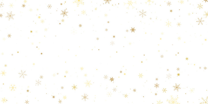 Christmas gold seamless snowflake background. Vector illustration.