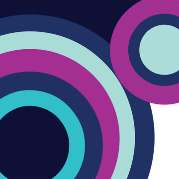 Vibrant concentric circles in purple, blue, and white colors