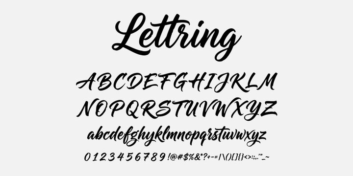 Brush Lettering Alphabet Collection with Unique Artistic Calligraphy, Expressive Ink Strokes, Graffiti Inspired Script Font and Creative Typography Elements Vector Set