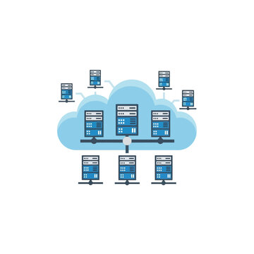 Distributed server network within cloud infrastructure diagram