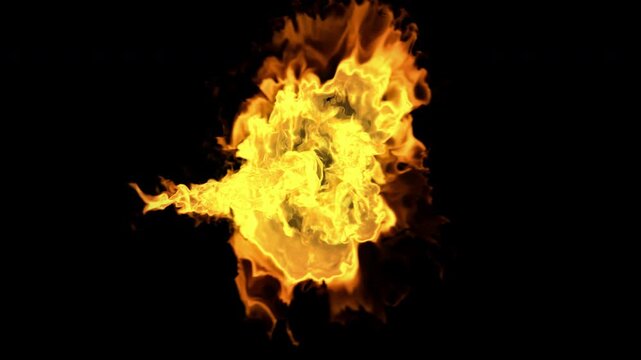 Flamethrower Fire Reveal Alpha Channel Flame Jet Explosion 4K