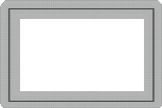 A gray rectangular frame with a white interior sits on a transparent background.