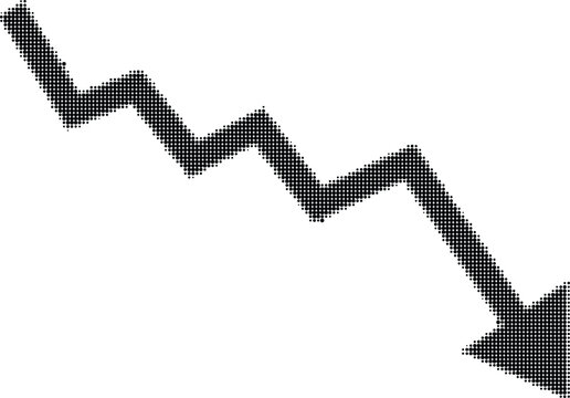 A black arrow pointing downwards on a transparent background with a zigzag pattern