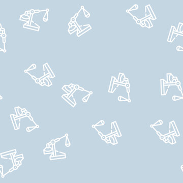 trebuchet vintage weapon line seamless pattern trebuchet vintage weapon thin line illustration
