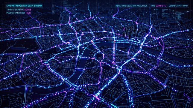 Digital Urban Traffic Flow Map With Real Time Data