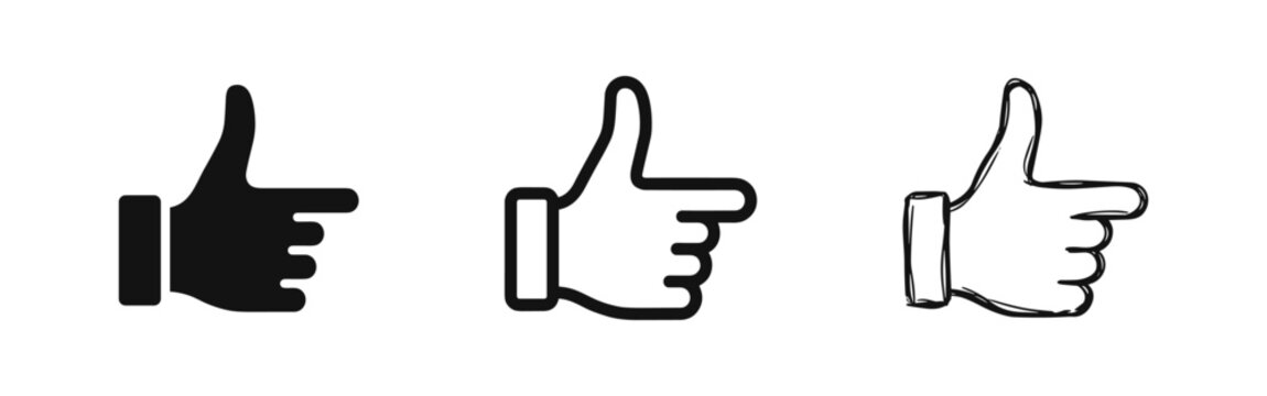 Right Hand Gesture Pointer Icon Set