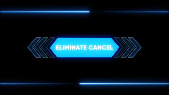 Neon blue eliminate cancel button ui animation for digital interfaces