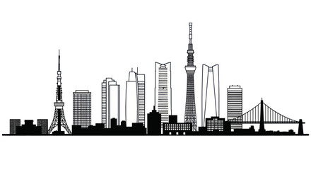 Fototapeta premium City Skyline with Tall Buildings.