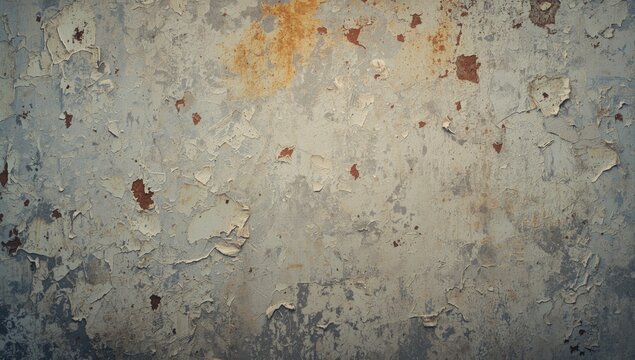 Textured background showing a weathered wall with distinct peeling paint and rust