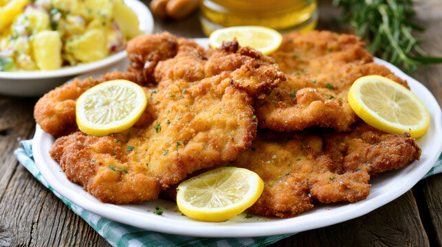crispy german schnitzel food photography