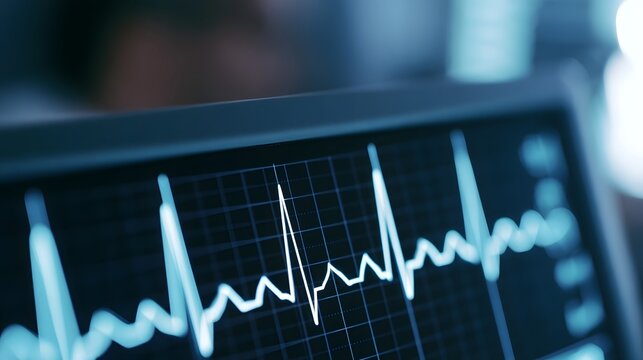 An abstract representation of an advanced heart monitor featuring soothing blue tones and soft transitions