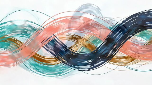Abstract wave background with vibrant intersecting brush strokes in modern artistic style