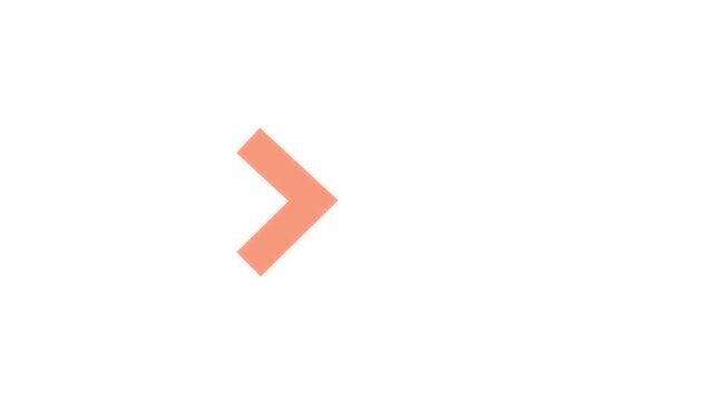 Animated red triple arrow moving forward, minimalist directional symbol for UI and motion animation navigation,4k video.