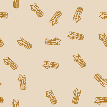 snowmobiling winter sport line seamless pattern snowmobiling winter sport thin line illustration