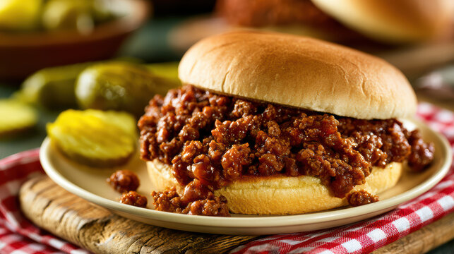 transparent sloppy joe burger food photography