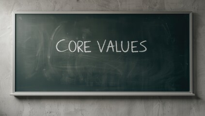 Obraz premium Chalkboard with the words core values written on it