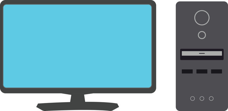 Desktop Computer Vector Graphics Modern PC Workstation Technology Illustration