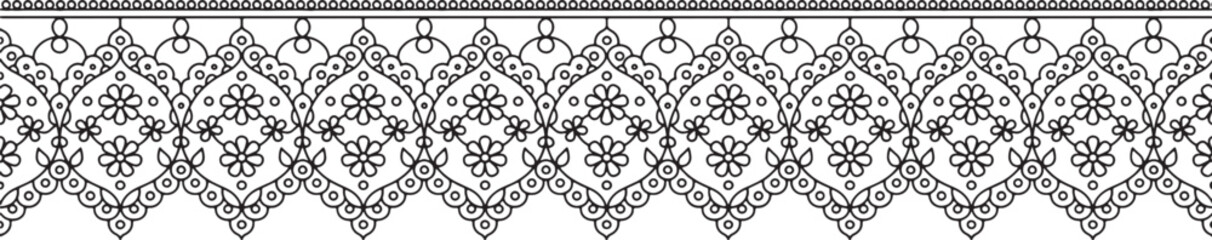Abstract seamless floral pattern with vintage ornamental decorative vector design texture background wallpaper © RazuAhmed