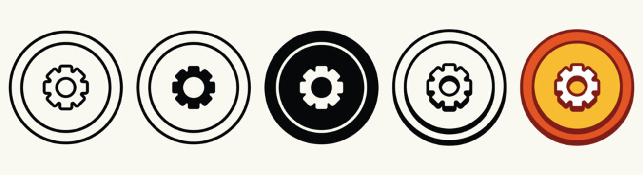 Settings Gear Icon Set