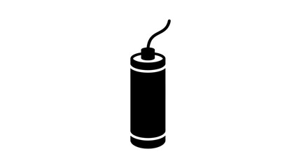 Obraz premium Black dynamite stick, explosive icon, bomb illustration, vector graphic