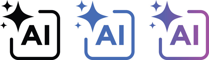 generative AI logo icon sparkle symbol. technology magic shine effect. Artificial intelligence sign. technology innovation and digital branding © Sultana Design