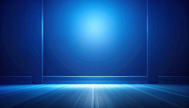 Blue Room with Central Light Abstract Background 青い部屋中央光抽象背景　イラスト
