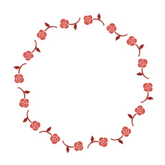 Naklejka premium Rose flower wreath frame illustration