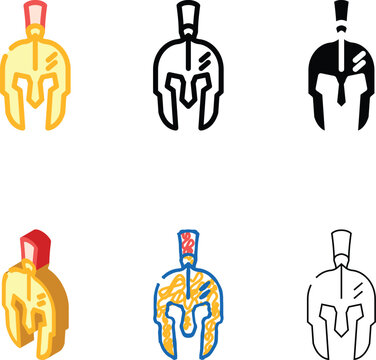 helmet battle spartan roman color icon vector. helmet battle spartan roman sign. isolated symbol illustration series