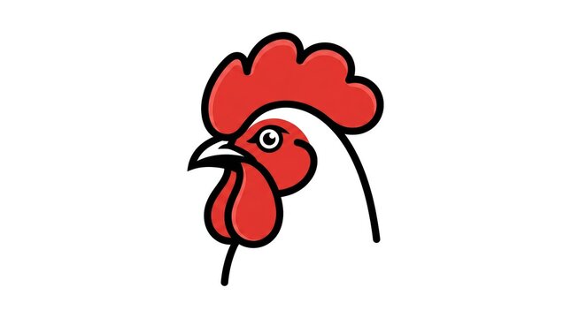 Cartoon Rooster Head Illustration