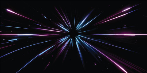 Hyperspace warp speed light streaks in deep space with hyperspace abstract technology background electric navigation universe intensity © Sk