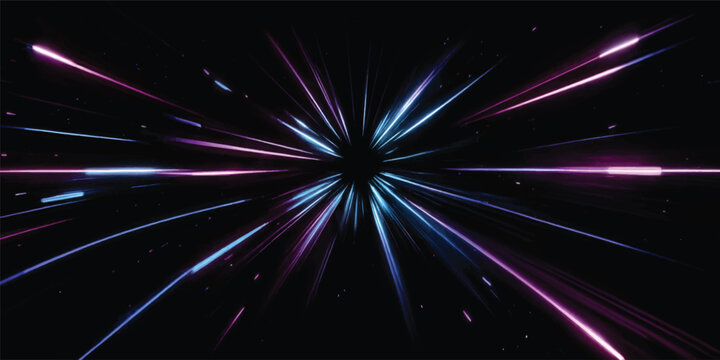 Hyperspace warp speed light streaks in deep space with hyperspace abstract technology background electric navigation universe intensity