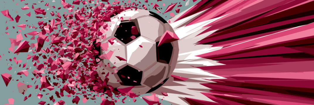 Qatar  soccer banner. Qatar football wallpaper. Dynamic national football team poster