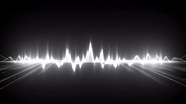 Digital black and white speech waveform abstract background