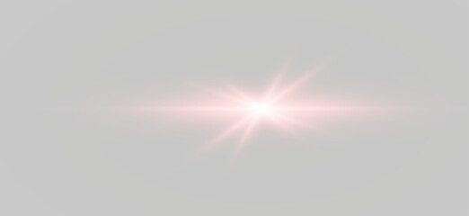 A luminous scarlet streak glides with soft glow and clean modern edges. Sparkles drift gently around the beam. Perfect for transparent PNG. © longstock