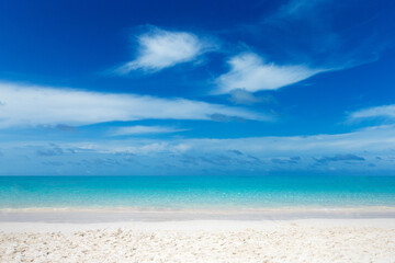 Fototapeta premium Maldives island with white sandy beach and sea