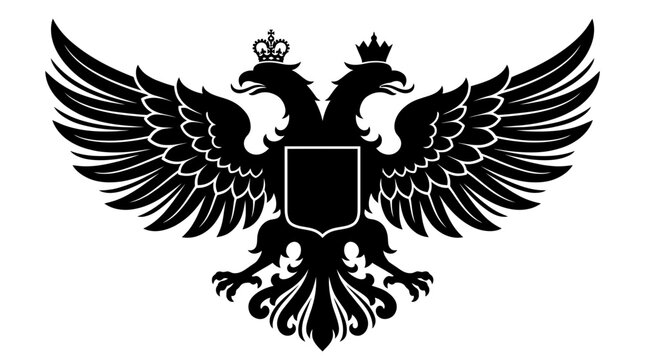Double headed eagle heraldry symbol icon.