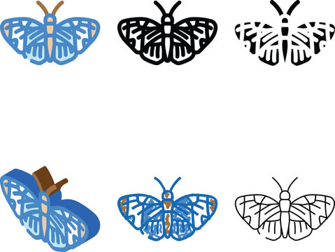 sapho longwing insect designs color icon vector. sapho longwing insect sign. isolated symbol illustration